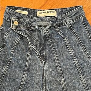 social tourist jeans ultra high rise baggy Dark Blue Wide Leg Jeans for Women
